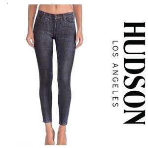 HUDSON snake print skinny jeans. W30 L30. Rise-10”. Stretch high end denim.
